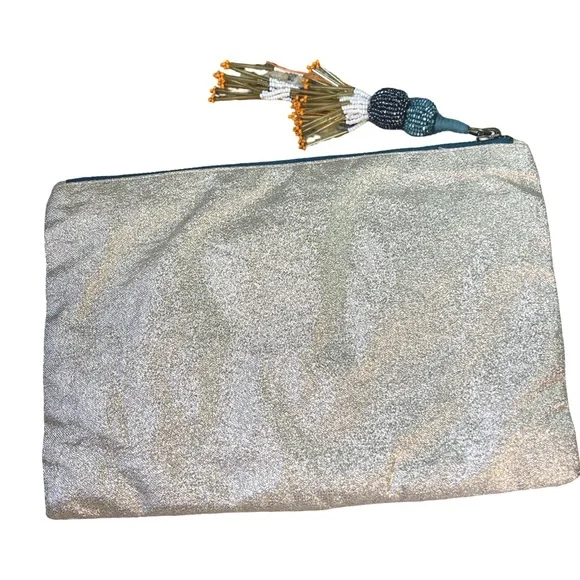 Anthropologie "Pretty Polly" Beaded Cockatoo Clutch / Makeup Bag - Picture 4 of 12